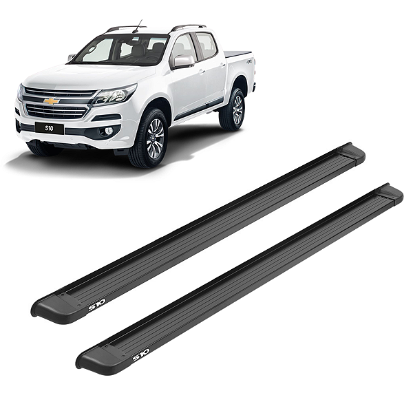 A404EP - Estribo S10 Cabine Dupla Aluminio Economic Preto