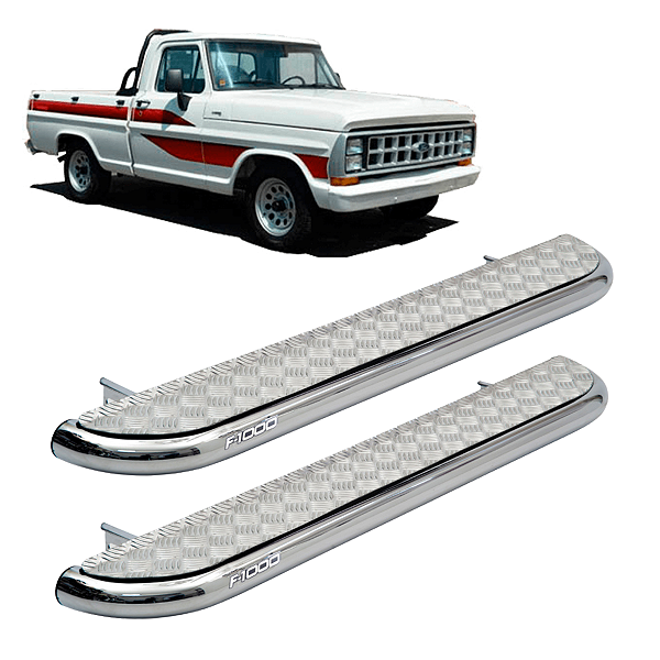 A174 - Estribo Ford F-1000 Cabine Simples Cromado 1982-1992