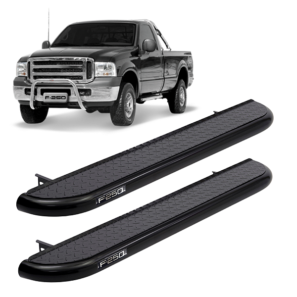 A186P - Estribo Ford F-250 Cabine Simples Preto 1999 a 2011