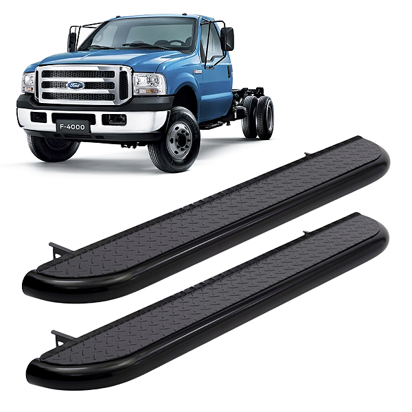 A182P - Estribo Ford F-4000 Cabine Simples Preto 1999-2019