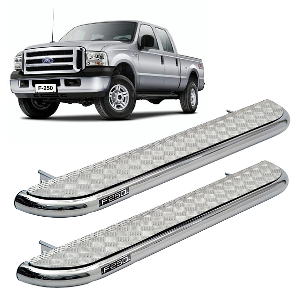 A187 - Estribo Ford F-250 Cabine Dupla Cromado 1999 a 2011