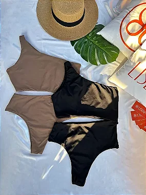 Maiô / Body Anna Júlia Marrom Castanho