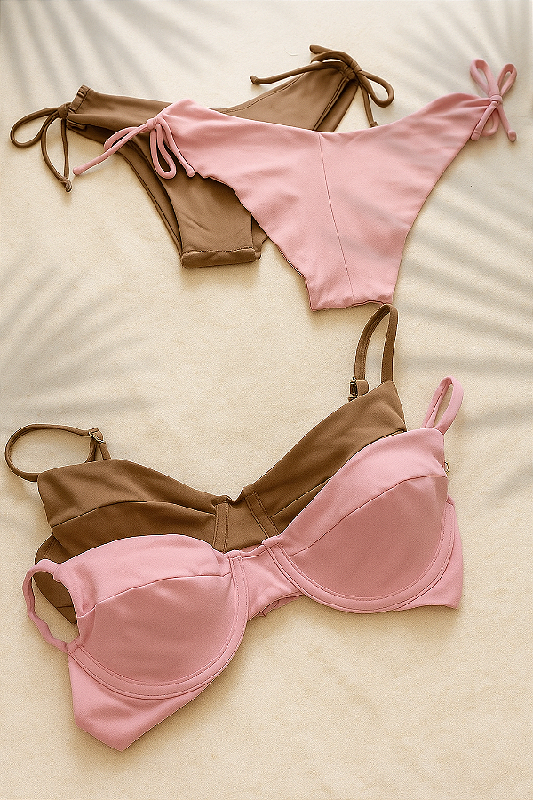 Top de Biquíni Mica Attack Rosa Bebê