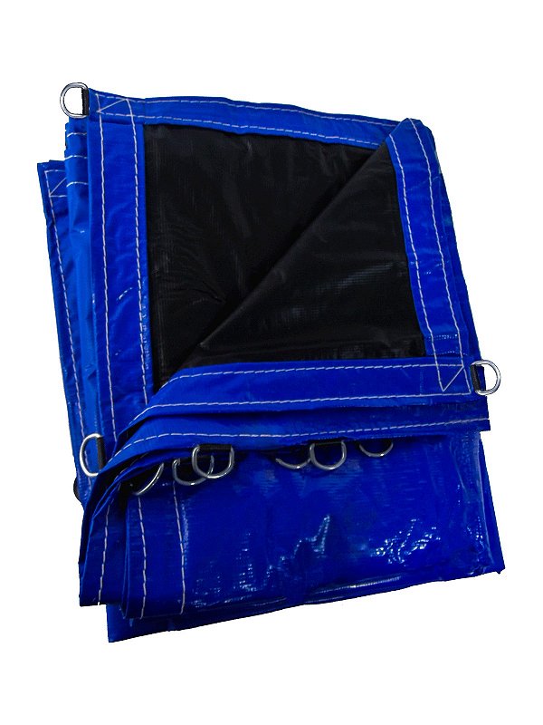 Lona Pvc Locomotiva Azul/Preto Com Argola - 15x5