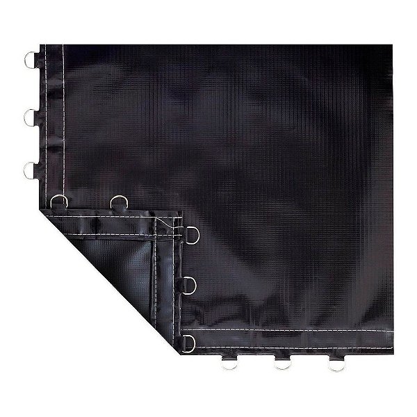 LONA PVC VINI PLAST PRETO/PRETO COM ARGOLA - 7X4
