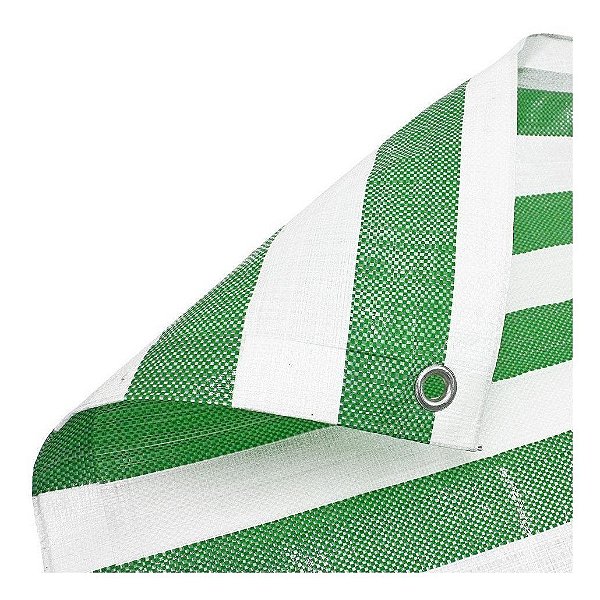 Lona Barraca Feira Verde Branca Listrada SL300 Impermeável 10,5x4