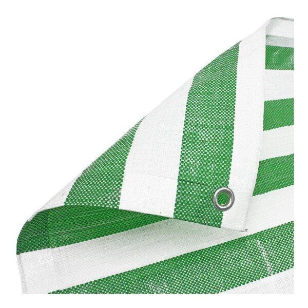 Lona Barraca Feira Verde Branca Listrada SL300 Impermeável 4,5x3