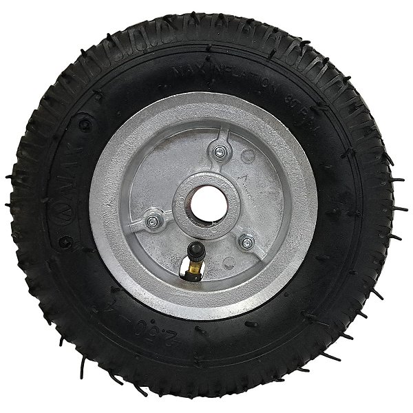 Roda Pneumática 4 Lonas 250x4 Aro Alumínio Sem Rolamento