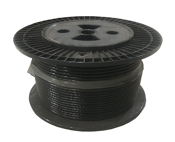 CABO DE AÇO GALVANIZADO PVC PRETO 1/8 6X7 100M + 10 ESTICADORES