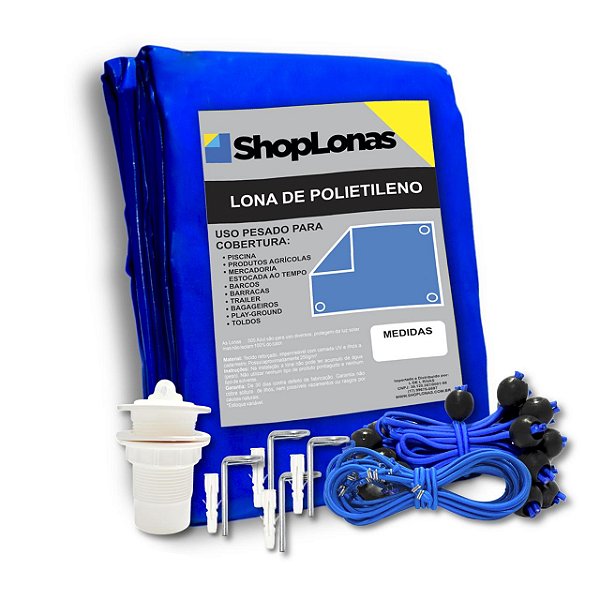 Capa Para Piscina Shoplonas 310 Micras - 10x15m + Kit de Instalação