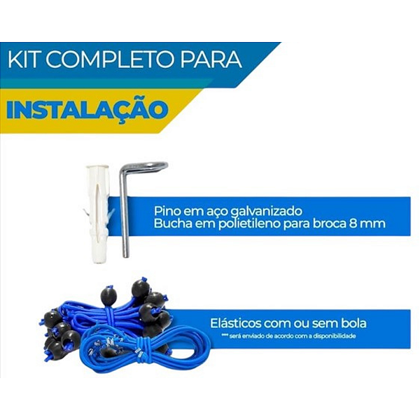 Kit de Pinos, Buchas e Elásticos para Instalação de Capa 22 Unidades