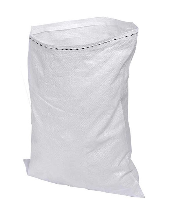 Saco De Ráfia Liso Branco De 70x50m Para Rações e Grãos - 70x50cm
