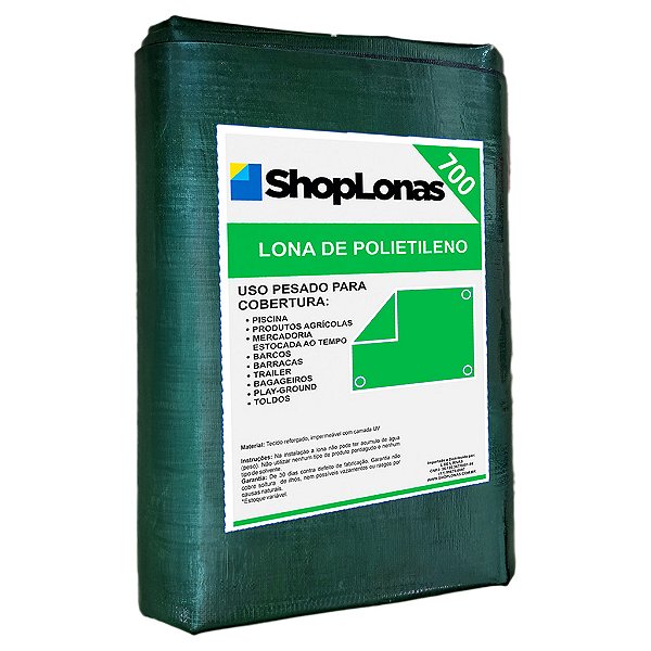Lona Polietileno Verde/Preto 4x4 700 Micras