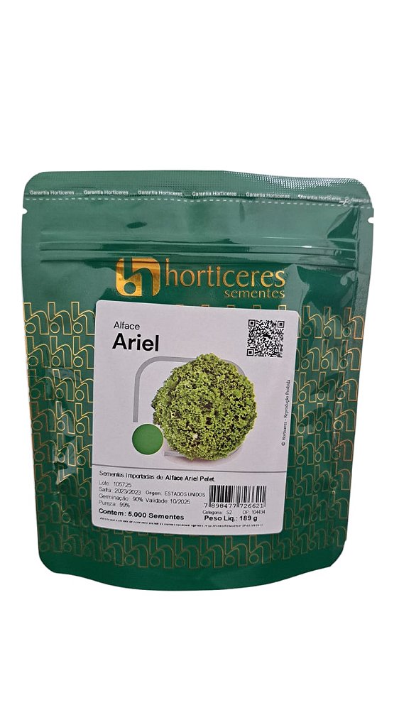 Semente Alface Crespa Ariel Peletizada 5.000 Sementes (linha ouro)