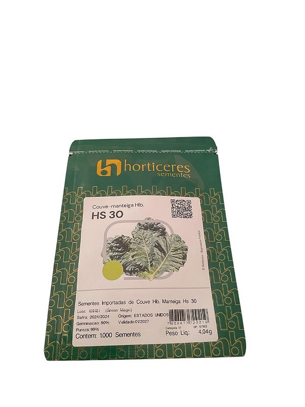 SEMENTE COUVE-MANTEIGA HÍB. HS 30-  1.000 SEMENTES HORTICERES