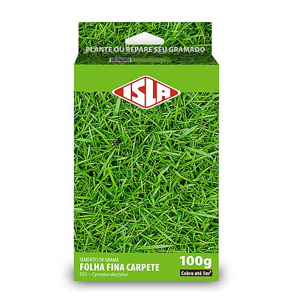 Sementes de Grama Carpete Folha Fina Isla 100g