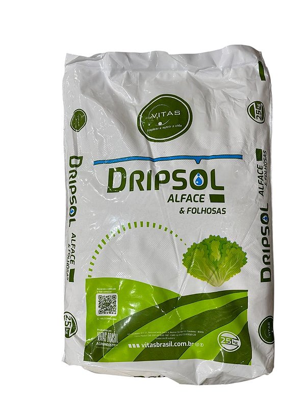 Fertilizante Dripsol Alface Folhosa 08-09-34 Hidroponia 25kg