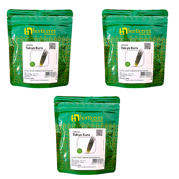 Cebolinha Japonesa Tokyo Kuro 300g Horticeres Ano Todo 3 pacotes