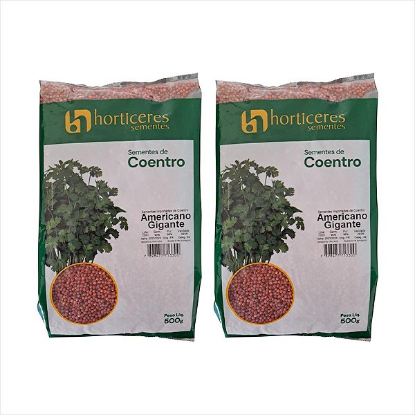 Semente Coentro Americano Gigante 500g Horticeres 2 Pacotes