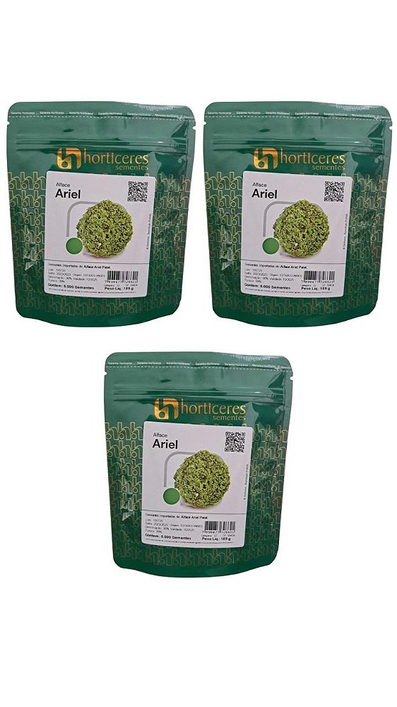 Semente Alface Crespa Peletizada Horticeres 5.000 Sementes 3 Pacotes