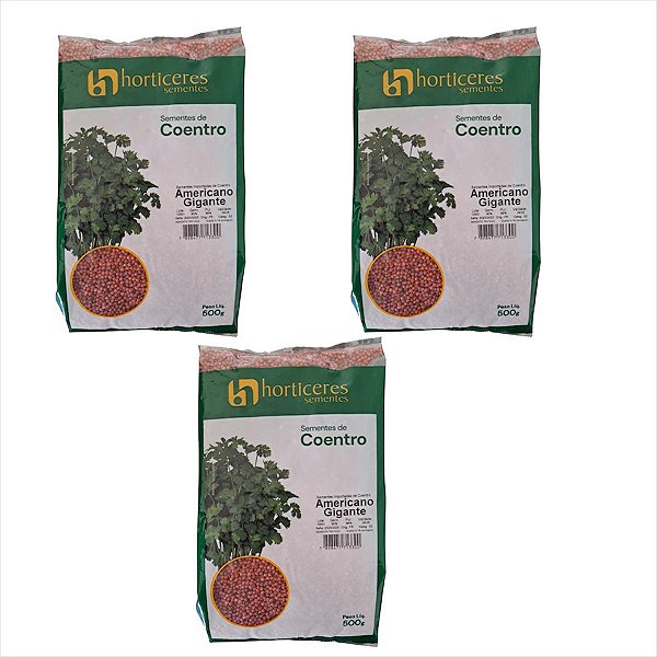 Semente Coentro Americano Gigante 500g Horticeres 3 Pacotes