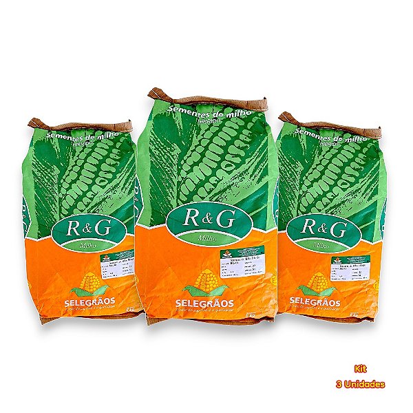 Kit 3 Pacotes de Sementes Milho Selegrão Híbrido 5kg