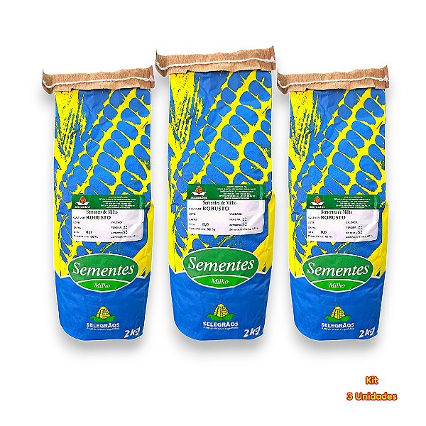 Kit 3 Pacotes – Semente Milho Verde Robusto Híbrido 2kg