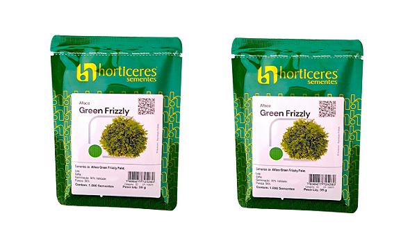 3 Unid. Alface Crespa Green Frizzly 1000 Sem. Horticeres Alta Resistência