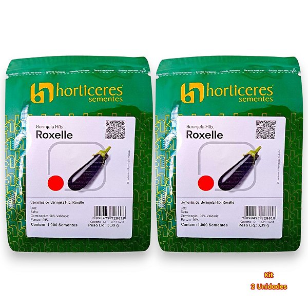 Berinjela Híbrida Roxelle 1000 Sementes Horticeres Produtiva 2 Unidades