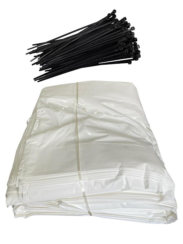 Saco Silagem 51x110x120 + 100 Unidades Abraçadeiras