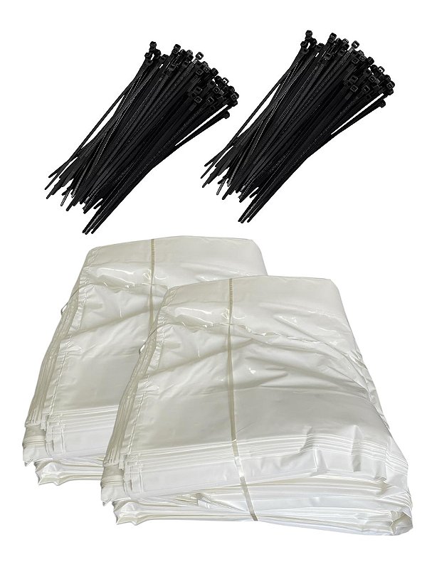 Kit 200 Sacos de Silagem 100% Virgem + 200 Abraçadeira de Nylon