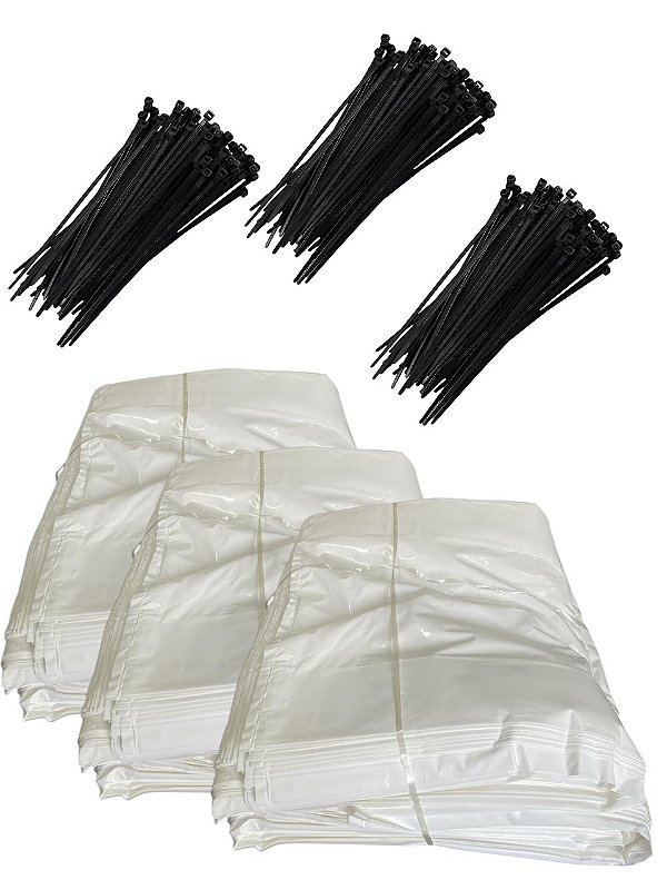 Kit 300 Sacos de Silagem 100% Virgem + 300 Abraçadeira de Nylon