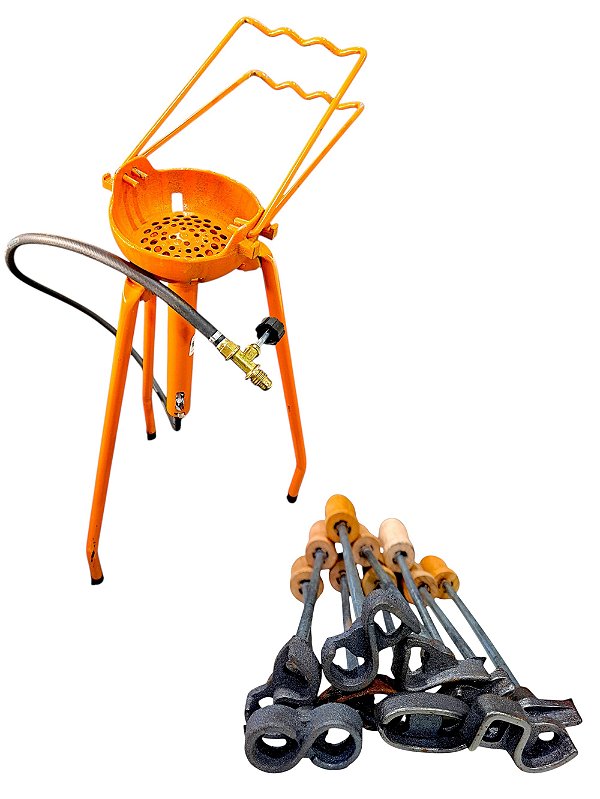 Kit Flambador A Gás Caçula 6 Ferros + Números 0 A 9 - 5cm