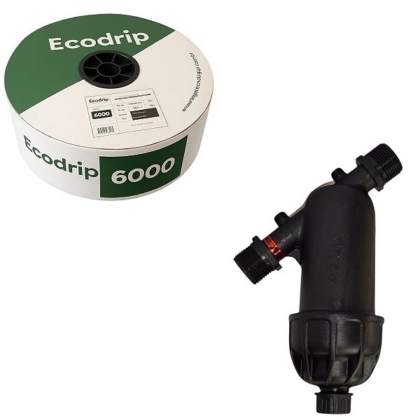 Mangueira Gotej Ecodrip 1000m 20cm + Filtro Modular Azud Disco 1″