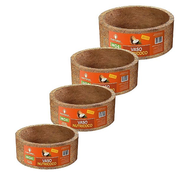 Kit Vasos Nº 1, 2, 3 e 4 Fibra de Coco Nutriplan