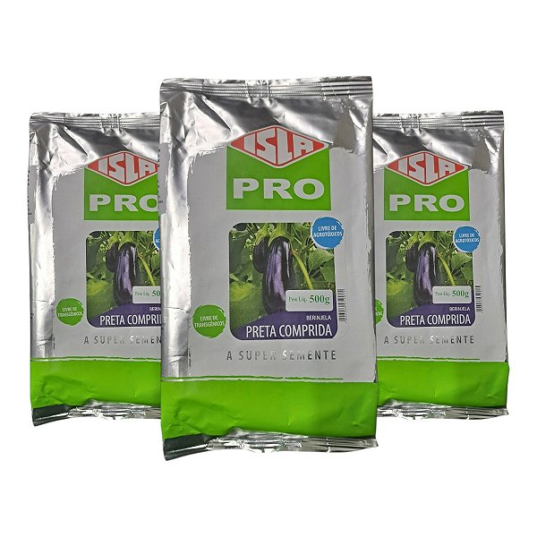 1,5kg Semente Berinjela Embu Preta Comprida Isla Original