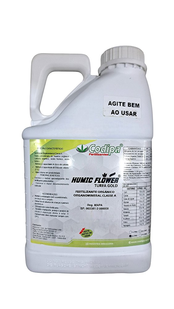 Fertilizante Codipa 5L Turfa Liquida Leonardita Adubo