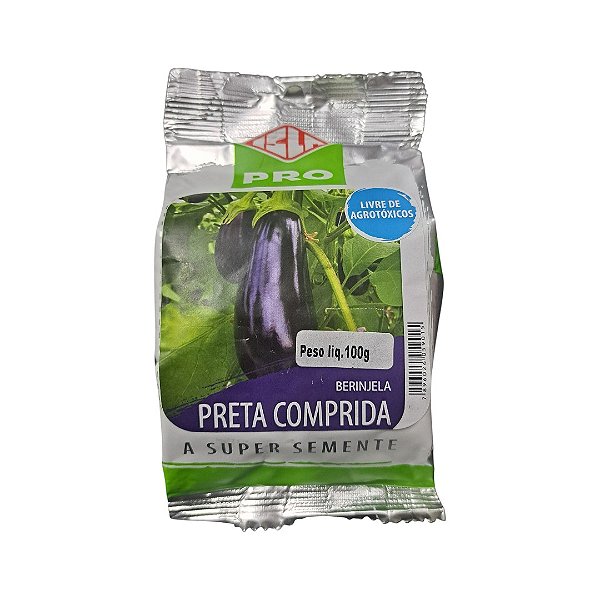 100g Sementes de Berinjela Embu Preta Comprida Isla Original