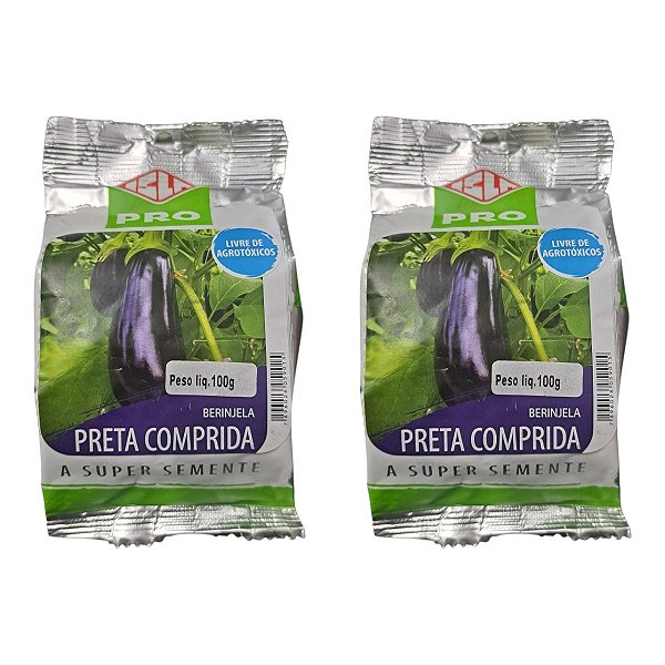 200g Sementes de Berinjela Embu Preta Comprida Isla Original