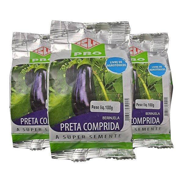 300g Sementes de Berinjela Embu Preta Comprida Isla Original