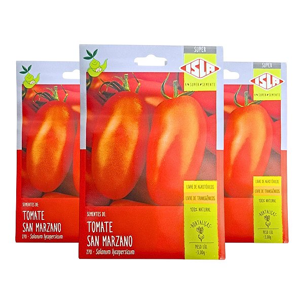 Sementes 9g Tomate San Marzano Isla Ideal para Horta Caseira