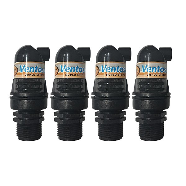 Kit 4 Válvulas Ventosa 3/4 Duplo Efeito Plasnova Para Irrigação Agrícola