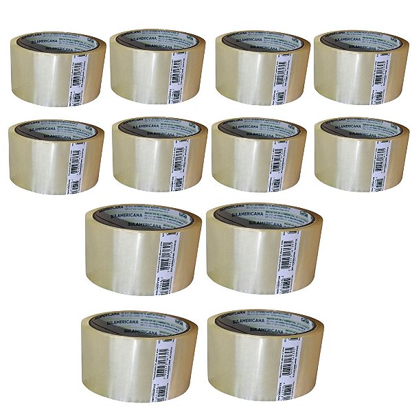 Fita PP 48mmx40m Sulamericana Transparente - Pacote com 12 UN