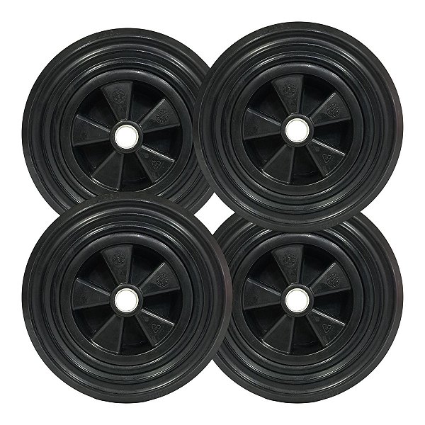 Kit 4 Rodas 8” para Rodízio Container – Rodas Plásticas Reforçadas