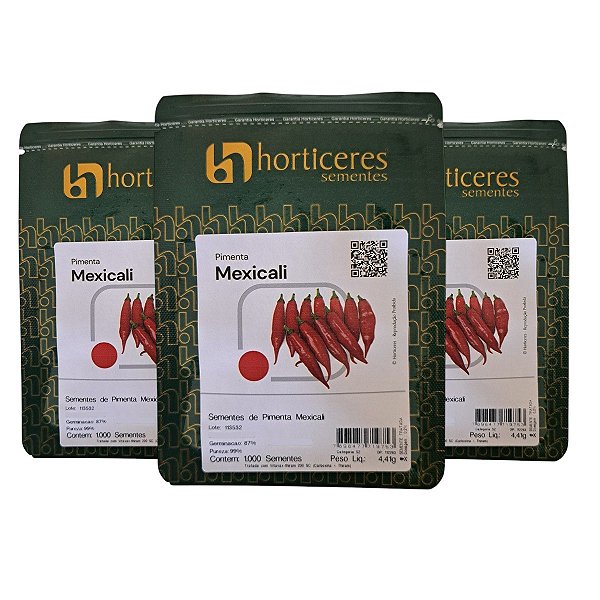 3000 Sementes de Pimenta Mexicali Dedo de Moça Horta  - Horticeres