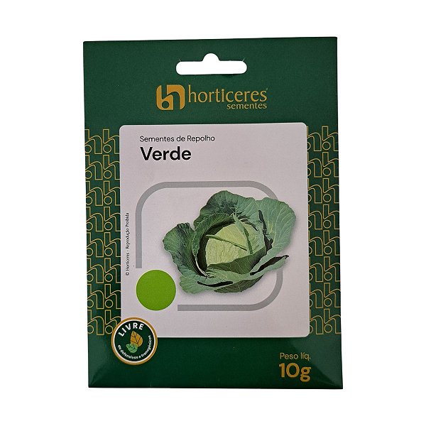 10g de Semente Repolho Verde Horticeres - Colheita Abundante
