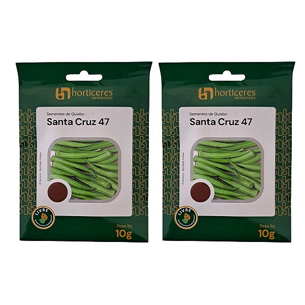 20g Sementes de Quiabo Santa Cruz Horticeres – Frutos Verdes e Brilhantes