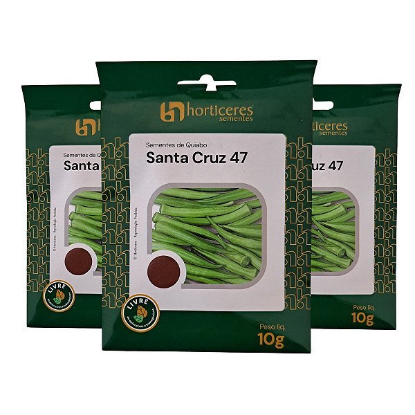 30g Sementes de Quiabo Santa Cruz Horticeres – Frutos Verdes e Brilhantes