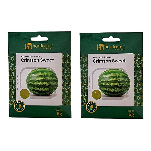 10g Sementes de Melancia Crimson Sweet Horticeres – Frutos Grandes e Polpa Vermelha
