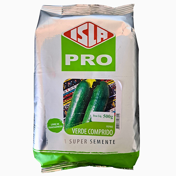 Semente Pepino Verde Comprido Isla 500g – Ideal para Cultivo em Solo